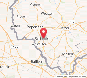 Map of Reningelst, Flanders