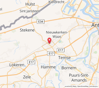 Map of Saint-Nicolas, Flanders