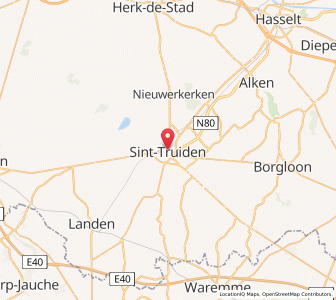 Map of Saint-Trond, Flanders