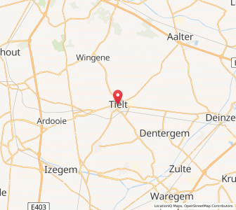 Map of Tielt, Flanders