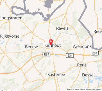 Map of Turnhout, Flanders