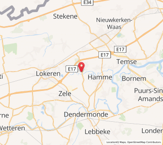 Map of Waasmunster, Flanders