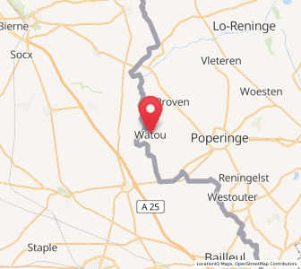 Map of Watou, Flanders