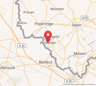 Map of Westouter, Flanders