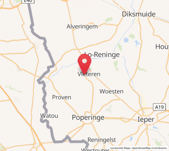 Map of Westvleteren, Flanders