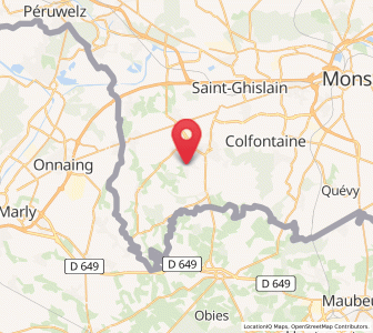 Map of Wihéries, Wallonia