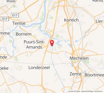 Map of Willebroek, Flanders