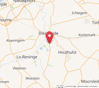 Map of Woumen, Flanders