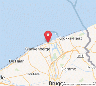 Map of Zeebruges, Flanders