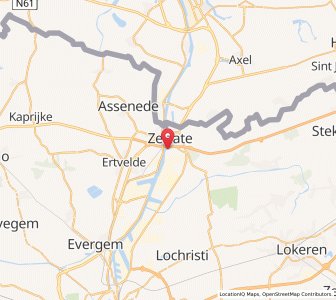 Map of Zelzate, Flanders