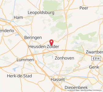 Map of Zolder, Flanders