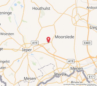Map of Zonnebeke, Flanders