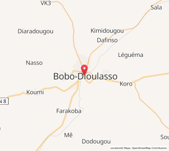 Map of Bobo-Dioulasso, Hauts-Bassins