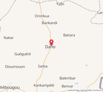 Map of Dano, Sud-Ouest