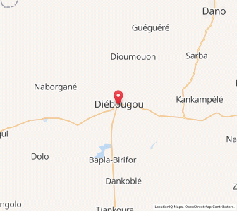 Map of Diébougou, Sud-Ouest