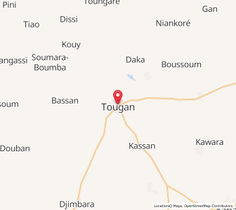 Map of Tougan, Boucle du Mouhoun