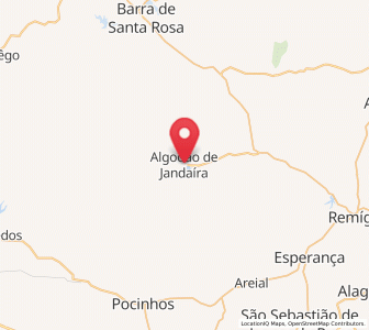 Map of Algodão de Jandaíra, Paraíba