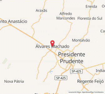 Map of Álvares Machado, São Paulo