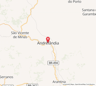 Map of Andrelândia, Minas Gerais