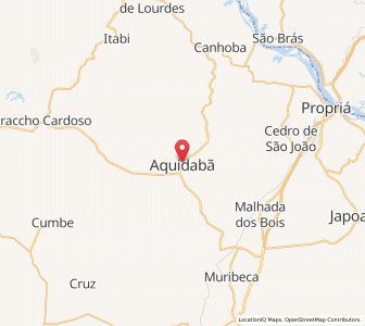 Map of Aquidabã, Sergipe