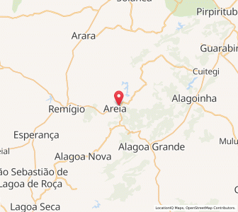Map of Areia, Paraíba