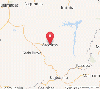 Map of Aroeiras, Paraíba