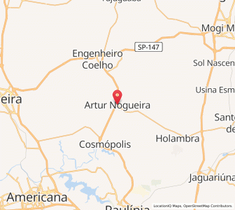 Map of Artur Nogueira, São Paulo