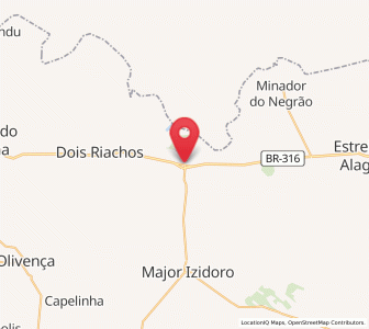 Map of Cacimbinhas, Alagoas