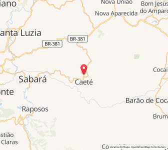Map of Caeté, Minas Gerais