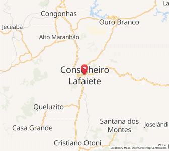 Map of Conselheiro Lafaiete, Minas Gerais