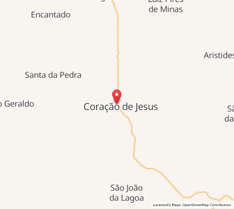 Map of Coração de Jesus, Minas Gerais