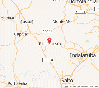 Map of Elias Fausto, São Paulo
