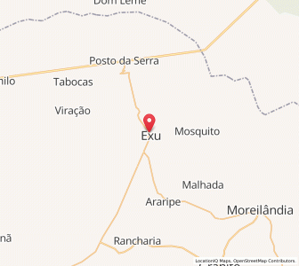 Map of Exu, Pernambuco