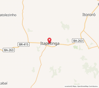 Map of Itapetinga, Bahia