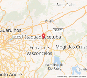 Map of Itaquaquecetuba, São Paulo