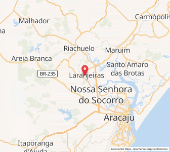 Map of Laranjeiras, Sergipe