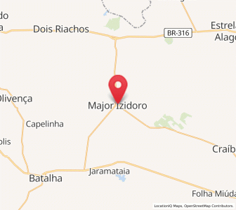 Map of Major Isidoro, Alagoas