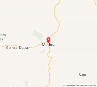 Map of Medina, Minas Gerais