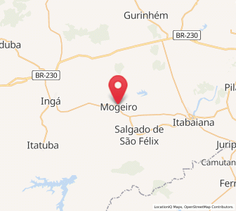 Map of Mogeiro, Paraíba
