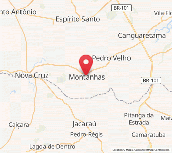 Map of Montanhas, Rio Grande do Norte