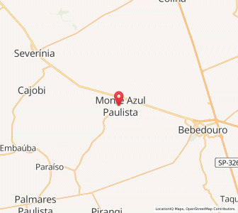 Map of Monte Azul Paulista, São Paulo