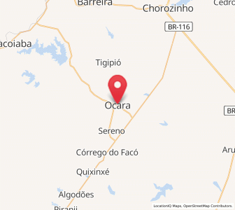 Map of Ocara, Ceará