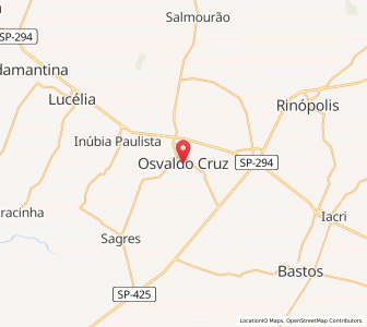 Map of Osvaldo Cruz, São Paulo