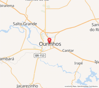 Map of Ourinhos, São Paulo