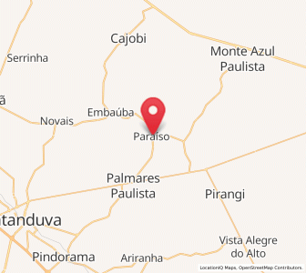 Map of Paraíso, São Paulo