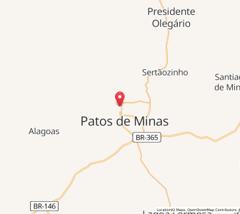 Map of Patos de Minas, Minas Gerais