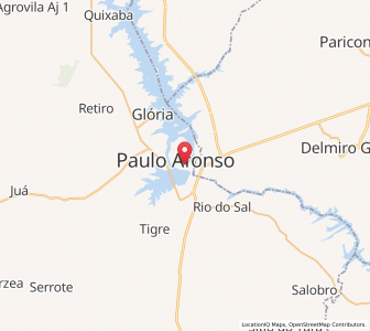 Map of Paulo Afonso, Bahia