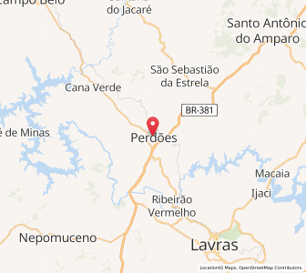 Map of Perdões, Minas Gerais