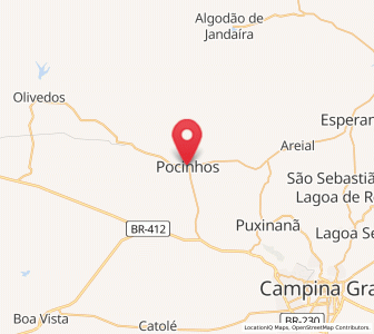 Map of Pocinhos, Paraíba