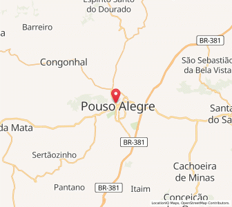 Map of Pouso Alegre, Minas Gerais